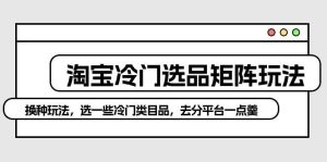 淘宝冷门选品矩阵玩法：选一些冷门类目品，去分平台一点羹-云资源库