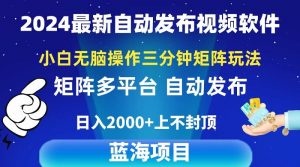 2024最新视频矩阵玩法，无脑操作，3分钟一个视频，日入2k+-云资源库