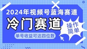 2024视频号冷门蓝海赛道，操作简单 单号收益可达四位数（教程+素材+工具）-云资源库