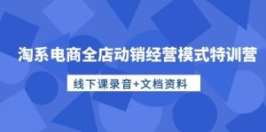 淘系电商全店动销经营模式特训营，线下课录音+文档资料-云资源库