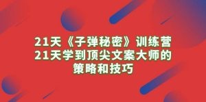 21天《子弹秘密》训练营，21天学到顶尖文案大师的策略和技巧-云资源库