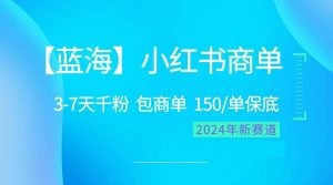 2024蓝海项目【小红书商单】超级简单，快速千粉，最强蓝海，百分百赚钱-云资源库