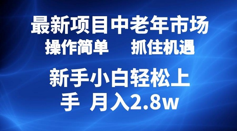 2024最新项目 中老年市场 起号简单 单月变现2.8w-云资源库