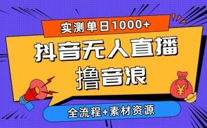 2024抖音无人直播撸音浪新玩法 日入1000+ 全流程+素材资源-云资源库