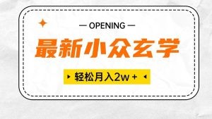 最新小众玄学项目，保底月入2W＋ 无门槛高利润，小白也能轻松掌握-云资源库