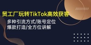 外贸工厂玩转TikTok高效获客，多种引流方式/账号定位/爆款打造/全方位讲解-云资源库