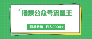 撸爆公众号流量主，简单无脑，单日变现2000+-云资源库