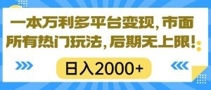 一本万利多平台变现，市面所有热门玩法，日入2000+，后期无上限！-云资源库