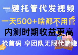 一键托管代发视频，一天500+啥都不用管，内测时期收益更高，抢首码，享…-云资源库