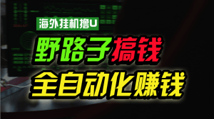 海外挂机撸U新平台，日赚8-15美元，全程无人值守，可批量放大，工作室内…-云资源库