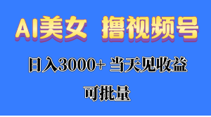 AI美女 撸视频号分成，当天见收益，日入3000+，可批量！！！-云资源库