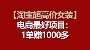 【淘宝超高价女装】电商最好项目：一单赚1000多-云资源库