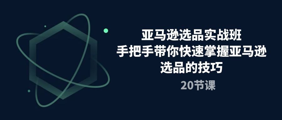 亚马逊选品实战班，手把手带你快速掌握亚马逊选品的技巧（20节课）-云资源库