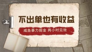 2024咸鱼暴力掘金，不出单也有收益，两小时见效，当天突破500+-云资源库