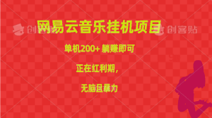 网易云音乐挂机项目，单机200+，躺赚即可，正在红利期，无脑且暴力-云资源库