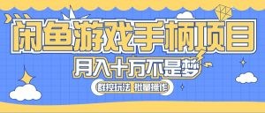 闲鱼游戏手柄项目，轻松月入过万 最真实的好项目-云资源库