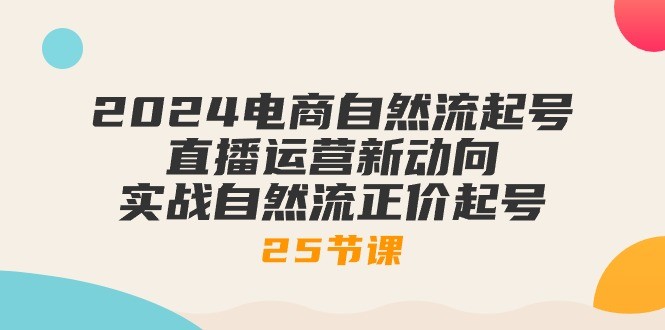 2024电商自然流起号，直播运营新动向 实战自然流正价起号-25节课-云资源库