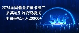 2024全网最全流量卡推广多渠道引流变现模式，小白轻松月入20000+-云资源库