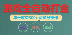 游戏全自动打金，单号收益200左右 可多号操作-云资源库