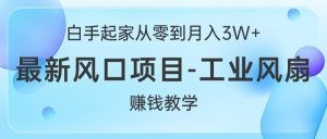 白手起家从零到月入3W+，最新风口项目-工业风扇赚钱教学-云资源库