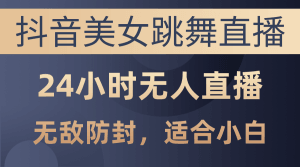 抖音美女跳舞直播，日入3000+，24小时无人直播，无敌防封技术，小白最…-云资源库