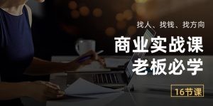 商业实战课【老板必学】：找人、找钱、找方向（16节课）-云资源库