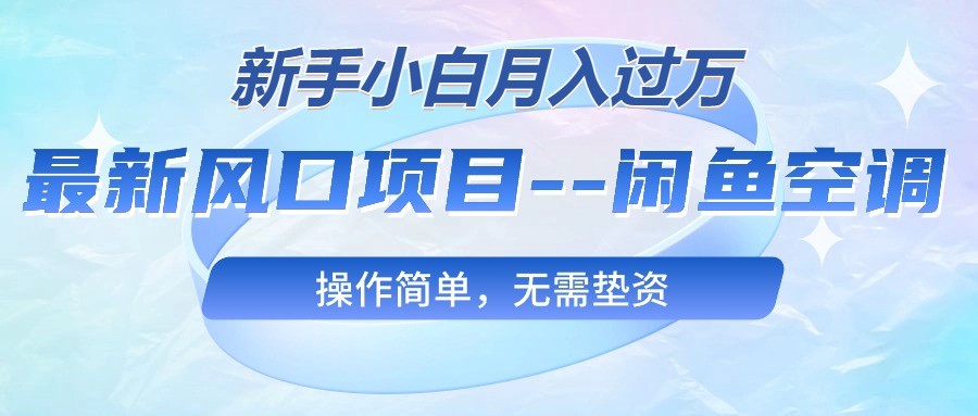 最新风口项目—闲鱼空调，新手小白月入过万，操作简单，无需垫资-云资源库