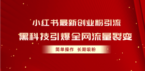 小红书最新创业粉引流，黑科技引爆全网流量裂变，简单操作长期吸粉-云资源库