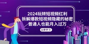 2024玩转短视频红利，拆解爆款短视频隐藏的秘密，普通人也能月入过万-云资源库