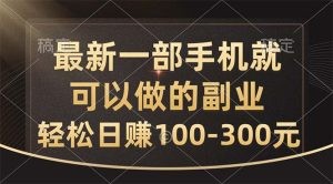 最新一部手机就可以做的副业，轻松日赚100-300元-云资源库