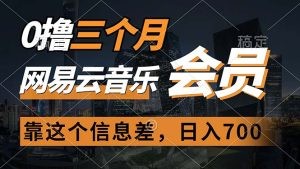 0撸三个月网易云音乐会员，靠这个信息差一天赚700，月入2w-云资源库