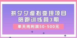 某收费培训《拼夕夕虚拟变现项目陪跑训练营3期》单天纯利润50-500元-云资源库