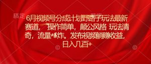 6月视频号分成计划野路子玩法最新赛道操作简单，颠公风格玩法清奇，流…-云资源库