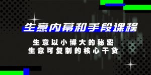 生意 内幕和手段课程，生意以小博大的秘密，生意可复制的核心干货-20节-云资源库