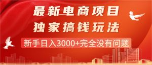 最新电商项目-搞钱玩法，新手日入3000+完全没有问题-云资源库