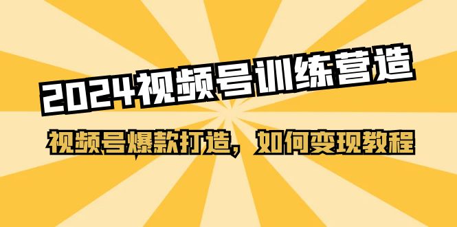 2024视频号训练营，视频号爆款打造，如何变现教程（20节课）-云资源库