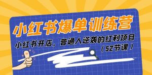 小红书爆单训练营，小红书开店，普通人逆袭的红利项目（52节课）-云资源库