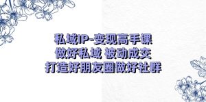 私域IP-变现高手课：做好私域 被动成交，打造好朋友圈做好社群（18节）-云资源库