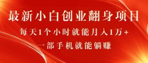 最新小白创业翻身项目，每天1个小时就能月入1万+，0门槛，一部手机就能…-云资源库