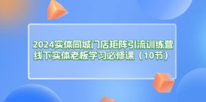 2024实体同城门店矩阵引流训练营，线下实体老板学习必修课（10节）-云资源库