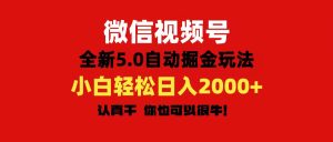 微信视频号变现，5.0全新自动掘金玩法，日入利润2000+有手就行-云资源库