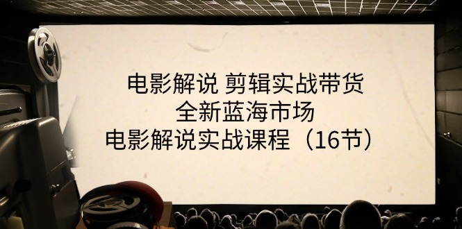 电影解说 剪辑实战带货全新蓝海市场，电影解说实战课程（16节）-云资源库