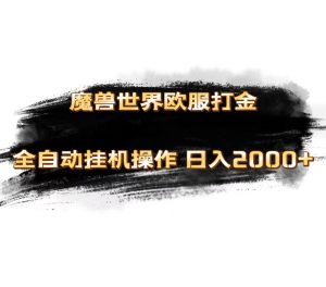 魔兽世界欧服最新玩法，单机日入1000+，矩阵操作，多开多得-云资源库