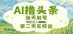 AI撸头条，轻松日入3000+无脑操作，当天起号，第二天见收益-云资源库