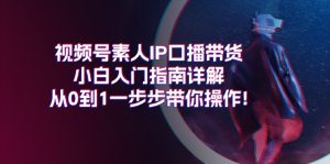 视频号素人IP口播带货小白入门指南详解，从0到1一步步带你操作!-云资源库