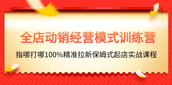 全店动销-经营模式训练营，指哪打哪100%精准拉新保姆式起店实战课程-云资源库