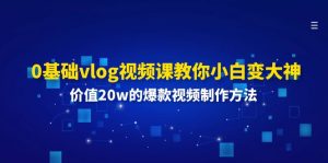 0基础vlog视频课教你小白变大神：价值20w的爆款视频制作方法-云资源库