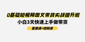 0基础短视频图文带货实战提升班(直播课+视频课)：小白3天快速上手做带货-云资源库