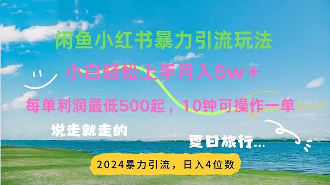 2024暑假赚钱项目小红书咸鱼暴力引流，简单无脑操作，每单利润500+，…-云资源库