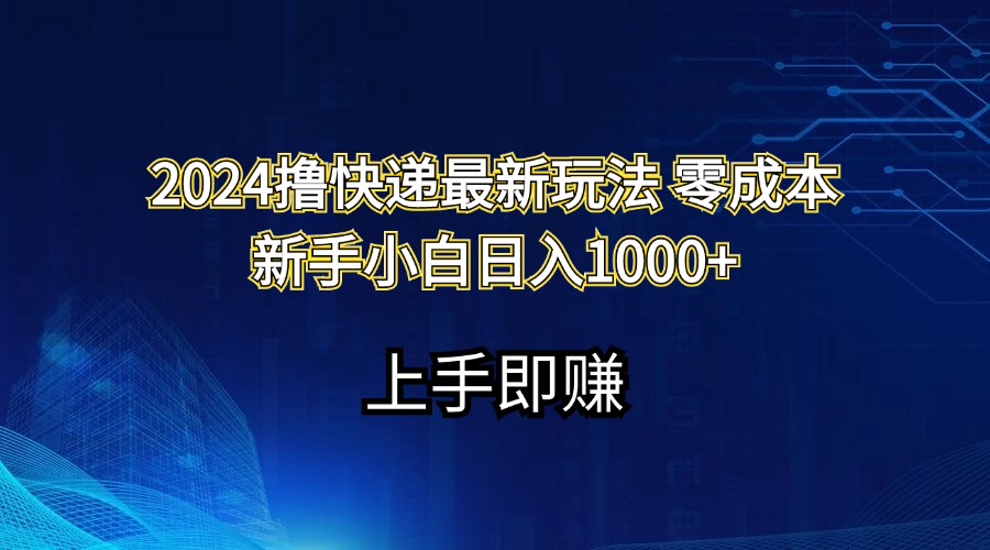 2024撸快递最新玩法零成本新手小白日入1000+-云资源库